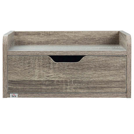 Wooden Bedside Cabinet 40cm Wide Wall Mounted With 1 Drawer in Set Of 2 - Velmora