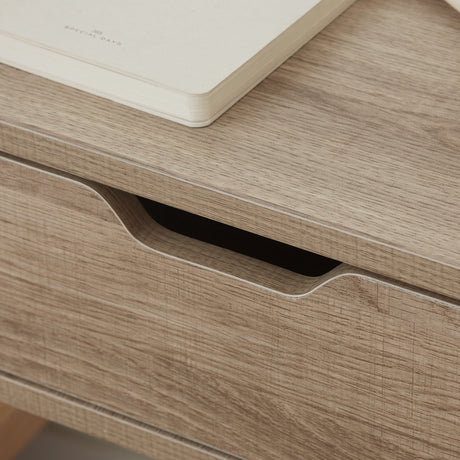 Wooden Bedside Cabinet 40cm Wide Wall Mounted With 1 Drawer in Set Of 2 - Velmora