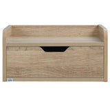 Wooden Bedside Cabinet 40cm Wide Wall Mounted With 1 Drawer in Set Of 2 - Velmora