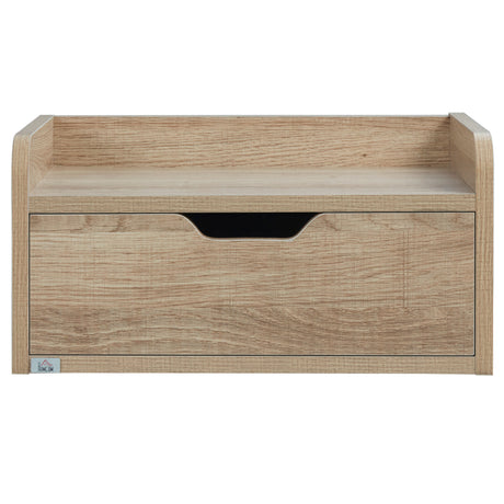 Wooden Bedside Cabinet 40cm Wide Wall Mounted With 1 Drawer in Set Of 2 - Velmora