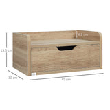 Wooden Bedside Cabinet 40cm Wide Wall Mounted With 1 Drawer in Set Of 2 - Velmora
