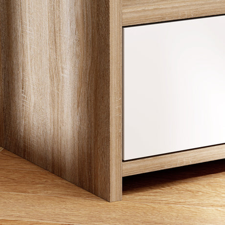 Wooden Bedside Cabinet 40cm Wide With 1 Drawer And 3 Shelves - Velmora