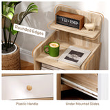 Wooden Bedside Cabinet 40cm Wide With 1 Drawer And 3 Shelves - Velmora
