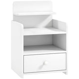 Wooden Bedside Cabinet 40cm Wide With 1 Drawer And 3 Shelves - Velmora