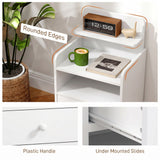Wooden Bedside Cabinet 40cm Wide With 1 Drawer And 3 Shelves - Velmora