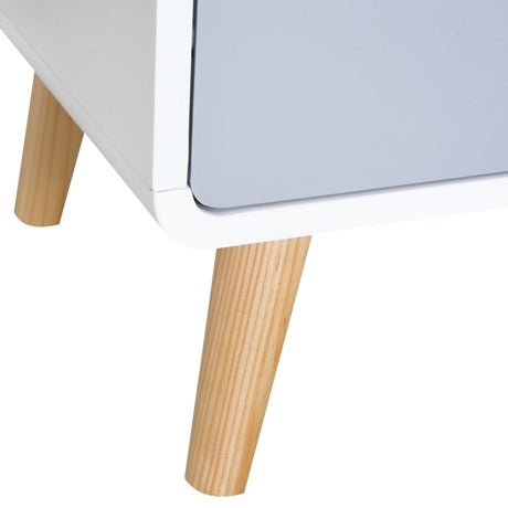 Wooden Bedside Cabinet 40cm Wide With 1 Drawer And Pine Legs - Velmora