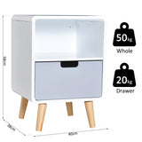 Wooden Bedside Cabinet 40cm Wide With 1 Drawer And Pine Legs - Velmora