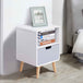 Wooden Bedside Cabinet 40cm Wide With 1 Drawer And Pine Legs - Velmora