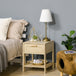 Wooden Bedside Cabinet 40cm Wide With 1 Drawer And Shelf - Velmora
