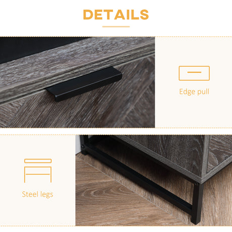 Wooden Bedside Cabinet 40cm Wide With 1 Drawer And Steel Frame - Velmora