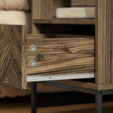 Wooden Bedside Cabinet 40cm Wide With 1 Drawer And Steel Frame - Velmora