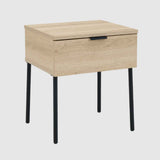 Wooden Bedside Cabinet 40cm Wide With 1 Drawer - Luna