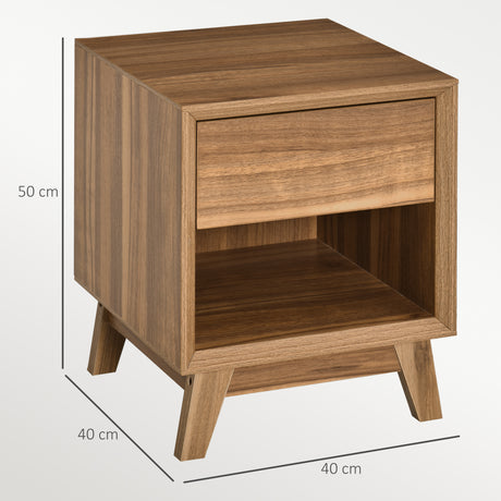 Wooden Bedside Cabinet 40cm Wide With 1 Drawer - Velmora