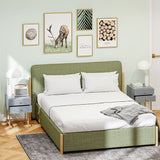 Wooden Bedside Cabinet 40cm Wide With 2 Drawers And Gold Frame - Velmora