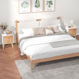 Wooden Bedside Cabinet 40cm Wide With 2 Drawers And Pine Legs in Set Of 2 - Velmora
