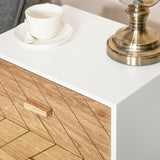 Wooden Bedside Cabinet 40cm Wide With 2 Drawers And Pine Legs - Velmora