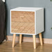 Wooden Bedside Cabinet 40cm Wide With 2 Drawers And Pine Legs - Velmora