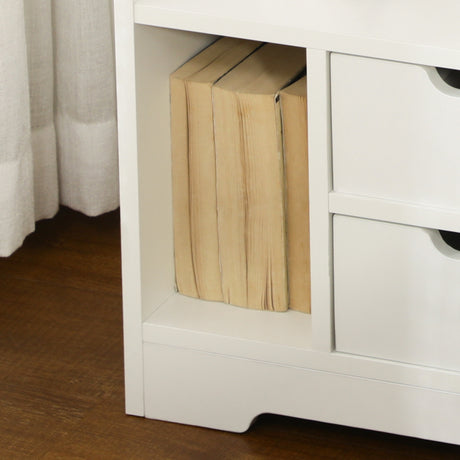 Wooden Bedside Cabinet 40cm Wide With 2 Drawers And Storage Shelves - Velmora