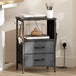 Wooden Bedside Cabinet 40cm Wide With 2 Drawers With Charging Station - Velmora