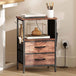 Wooden Bedside Cabinet 40cm Wide With 2 Drawers With Charging Station - Velmora