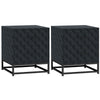 Wooden Bedside Cabinet 40cm Wide With 2 Drawers With Steel Frame - Velmora