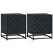 Wooden Bedside Cabinet 40cm Wide With 2 Drawers With Steel Frame - Velmora