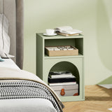 Wooden Bedside Cabinet 40cm Wide With 2 Open Compartments - Velmora
