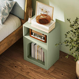 Wooden Bedside Cabinet 40cm Wide With 2 Open Compartments - Velmora