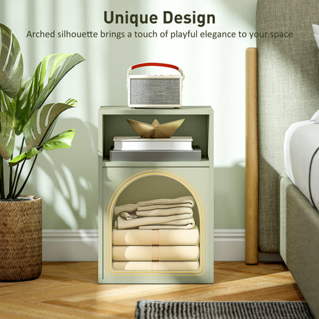 Wooden Bedside Cabinet 40cm Wide With 2 Open Compartments - Velmora