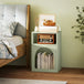 Wooden Bedside Cabinet 40cm Wide With 2 Open Compartments - Velmora