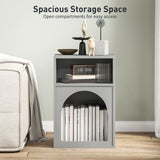 Wooden Bedside Cabinet 40cm Wide With 2 Open Compartments - Velmora