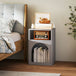 Wooden Bedside Cabinet 40cm Wide With 2 Open Compartments - Velmora