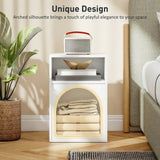 Wooden Bedside Cabinet 40cm Wide With 2 Open Compartments - Velmora