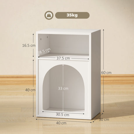 Wooden Bedside Cabinet 40cm Wide With 2 Open Compartments - Velmora