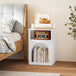 Wooden Bedside Cabinet 40cm Wide With 2 Open Compartments - Velmora