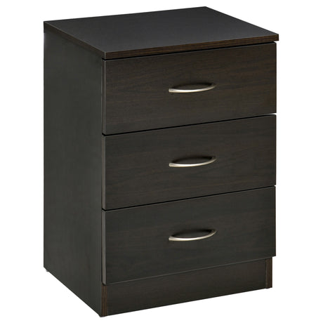 Wooden Bedside Cabinet 40cm Wide With 3 Drawers - Velmora