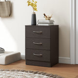 Wooden Bedside Cabinet 40cm Wide With 3 Drawers - Velmora