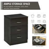 Wooden Bedside Cabinet 40cm Wide With 3 Drawers - Velmora