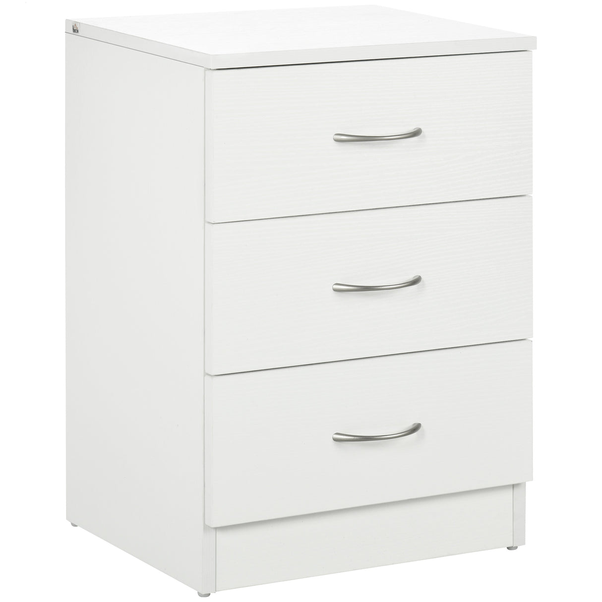 Wooden Bedside Cabinet 40cm Wide With 3 Drawers - Velmora