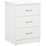 Wooden Bedside Cabinet 40cm Wide With 3 Drawers - Velmora