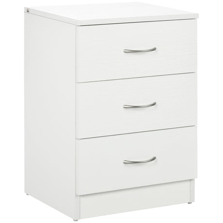 Wooden Bedside Cabinet 40cm Wide With 3 Drawers - Velmora