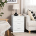 Wooden Bedside Cabinet 40cm Wide With 3 Drawers - Velmora