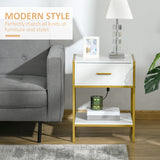 Wooden Bedside Cabinet 45cm Wide With 1 Drawer And Shelf - Velmora