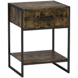 Wooden Bedside Cabinet 45cm Wide With 1 Drawer And Shelf - Velmora