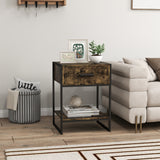 Wooden Bedside Cabinet 45cm Wide With 1 Drawer And Shelf - Velmora