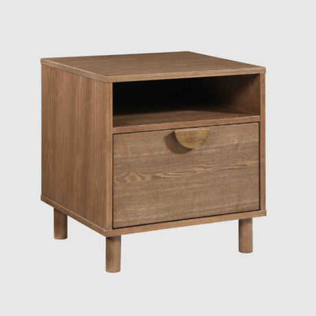 Wooden Bedside Cabinet 45cm Wide With 1 Drawer - Arc