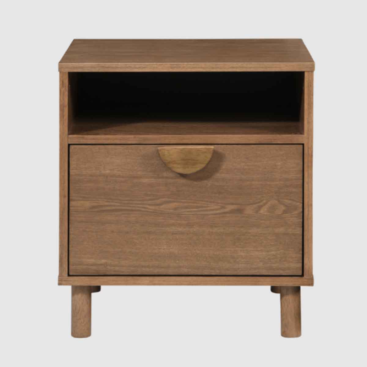 Wooden Bedside Cabinet 45cm Wide With 1 Drawer - Arc