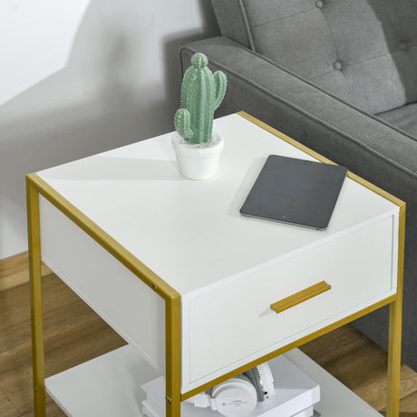 Wooden Bedside Cabinet 45cm Wide With 1 Drawer With Shelf in Set Of 2 - Velmora