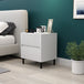 Wooden Bedside Cabinet 45cm Wide With 2 Drawers And Black Legs - Velmora