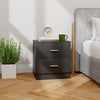 Wooden Bedside Cabinet 45cm Wide With 2 Drawers And Metal Handles - Velmora